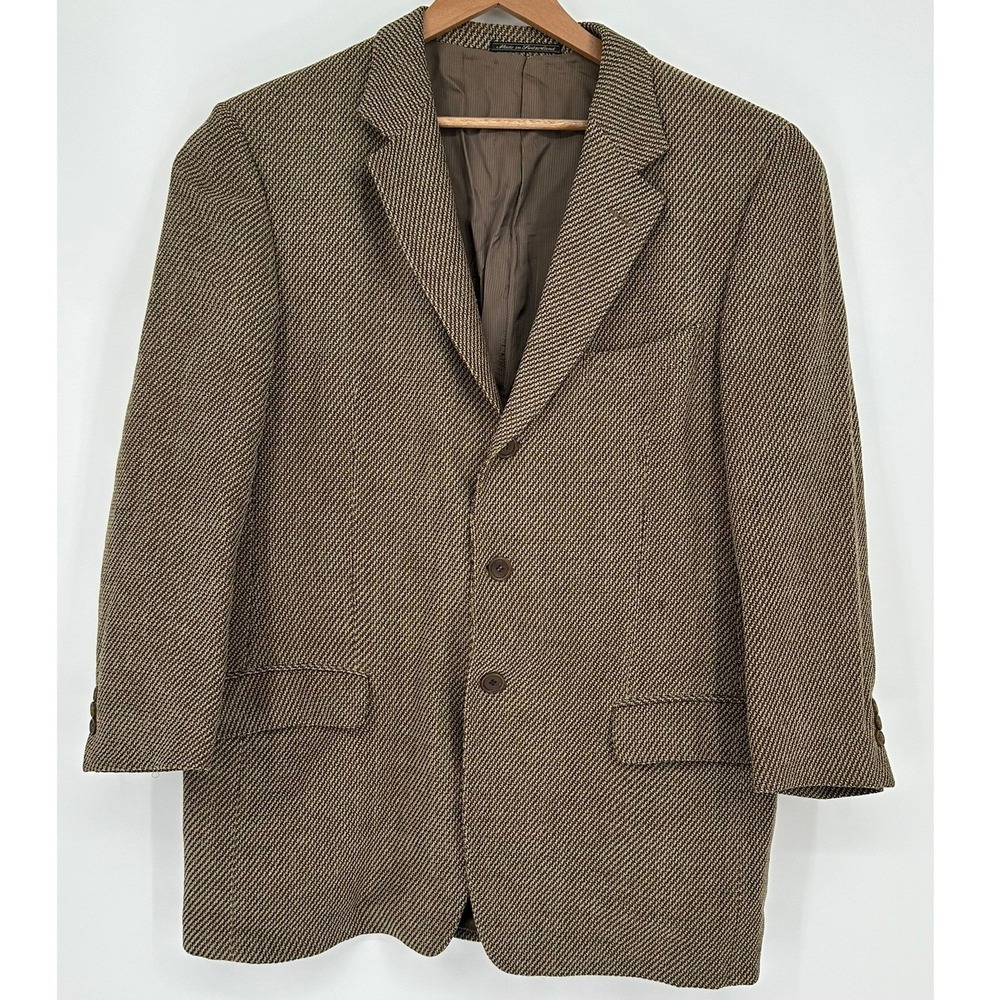 Ermenegildo Zegna Soft Mens Blazer Brown Tan Textured 3 Button Sport Coat 52